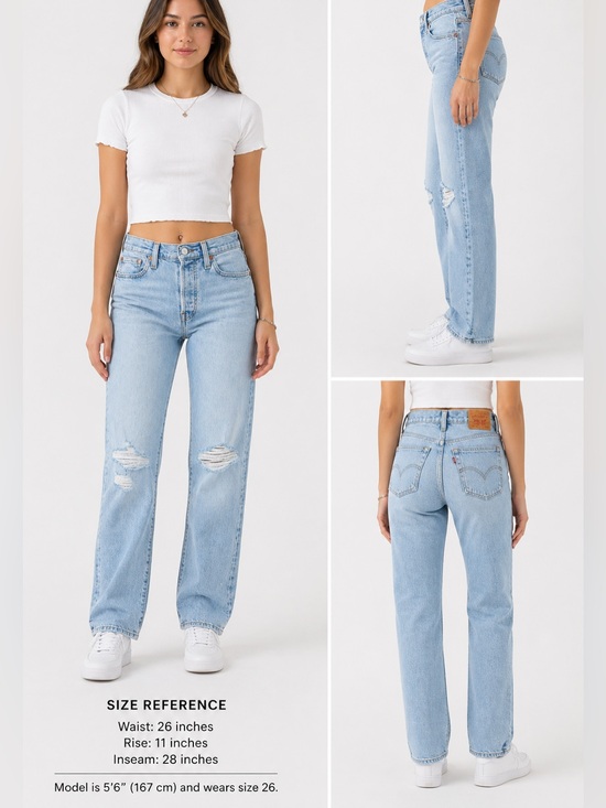 Levi's Denim - Levi’s Distressed Wedgie Straight Button Fly Ankle Jeans Size 26X28